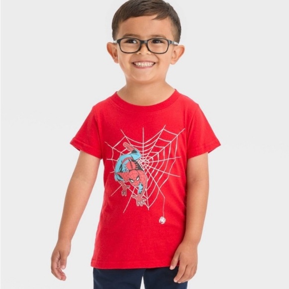 Marvel Red Spider-Man Baby Boys Short Sleeve Graphic Print T-shirt Size 18M New! - Picture 2 of 6